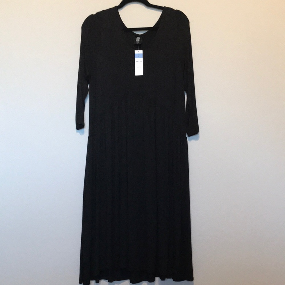 Black midi dress.